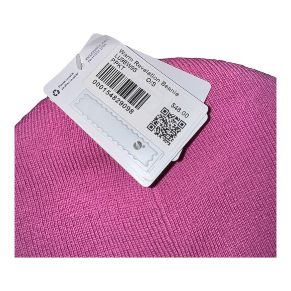 Lululemon Warm Revelation Beanie Wordmark Pow Pink Tone OS NWT Sold Out - Picture 6 of 7
